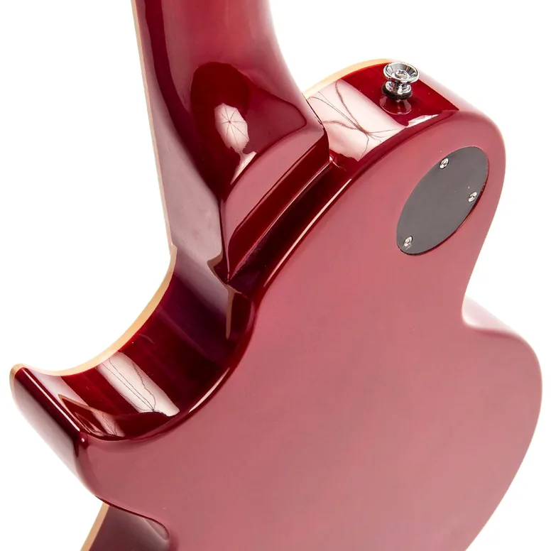 Vintage V100TWR Flamed Maple Thru Wine Red, vue 3, vue 3