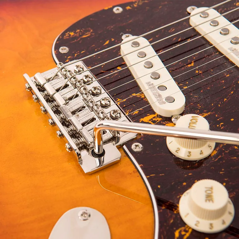 Vintage V6MSSB Maple Fingerboard Sunset Sunburst, vue 4, vue 4